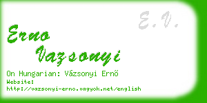 erno vazsonyi business card